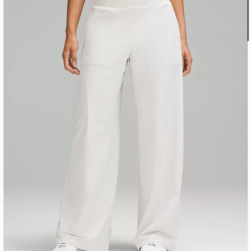 Swift wide leg mid rise pant in bone